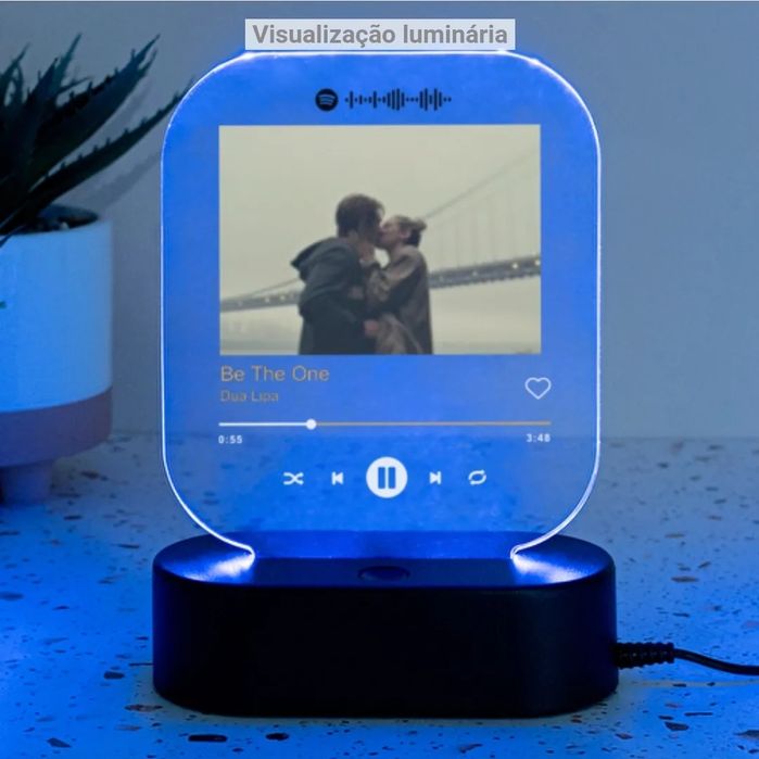 Placa Spotify Led Dia dos Namorados - personalizados