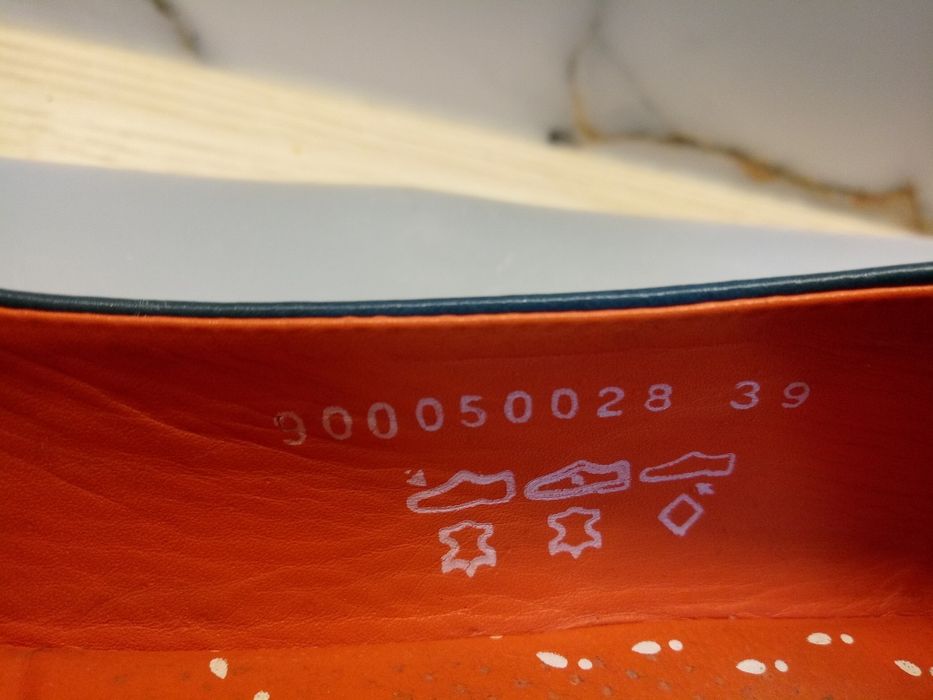 Turkusowe baleriny skórzane r. 38-39