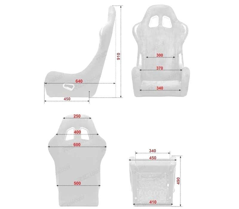 BAQUET BACKET DESPORTIVA REPLICA PRETA ESTILO EVO