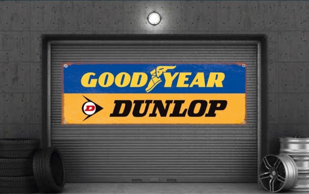 Baner plandeka 500x100cm good year dunlop opony wulkanizacja warsztat
