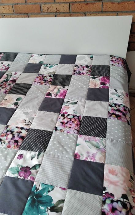 Narzuta patchwork 150/205 "Malowane kwiaty"