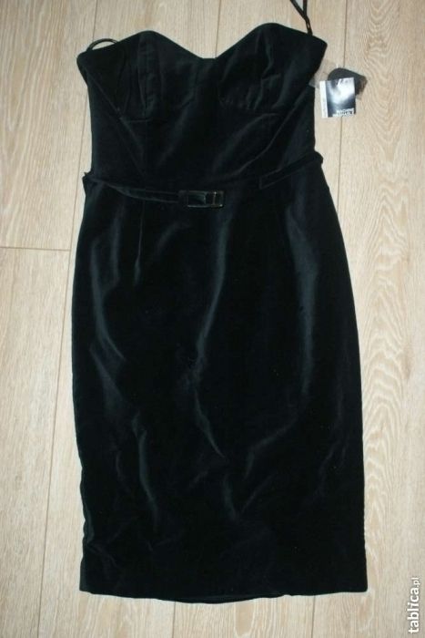 sukienka, czarna, atmosphere, zamsz, rozm. S (36), nowa
