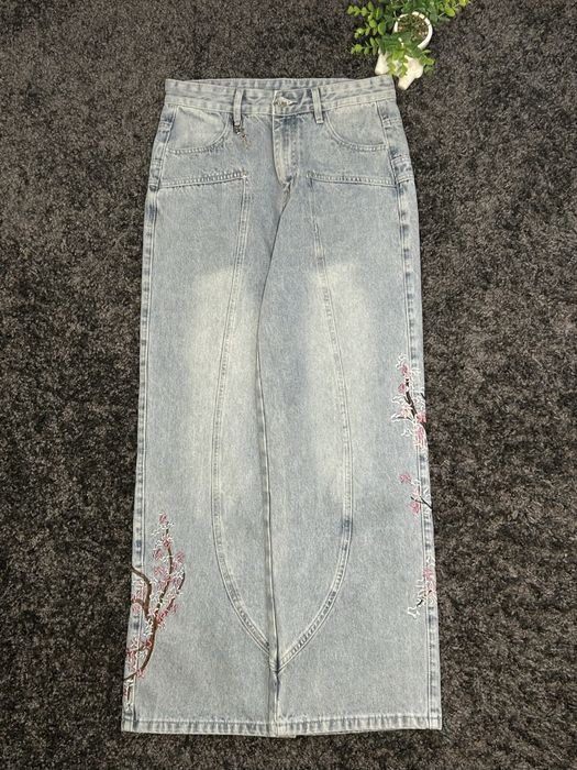 Джинси Vescartes / Сакура jeans Sacura baggy / Широкі джинси з лицарем