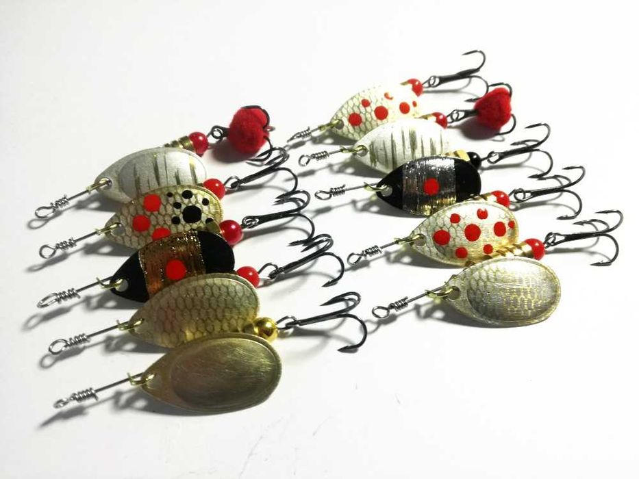 Obrotówki handmade błystki Ubik 10szt zestaw spinning