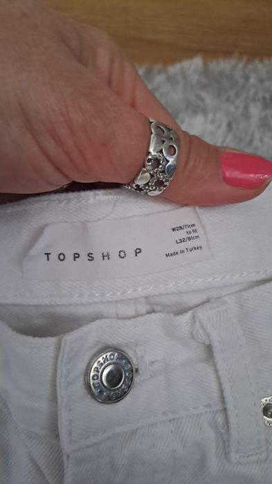 Spodnie  rozpinane z boku Topshop damskie rozm. S, M