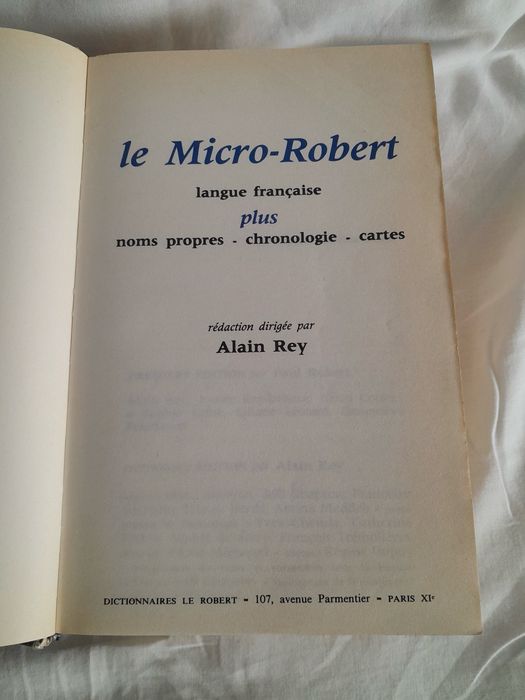 Dicionário Le Micro-Robert – Langue Française Plus – 1988