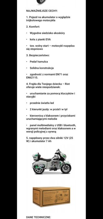 Motorek elektryczny.