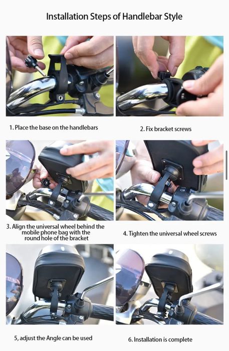 Suporte de telemovel para bicicleta e moto - NOVOS