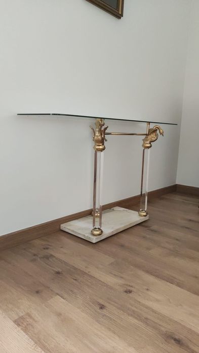 Móvel de entrada em vidro e mármore - 80€