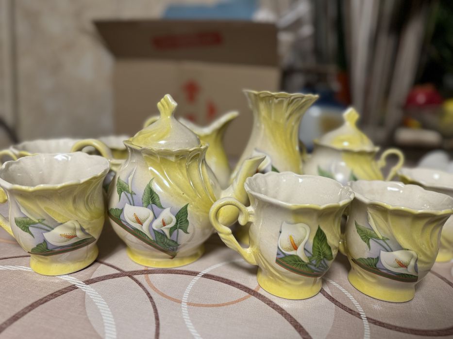 Чайный сервиз лилии арум на 6п: клеймо подкова