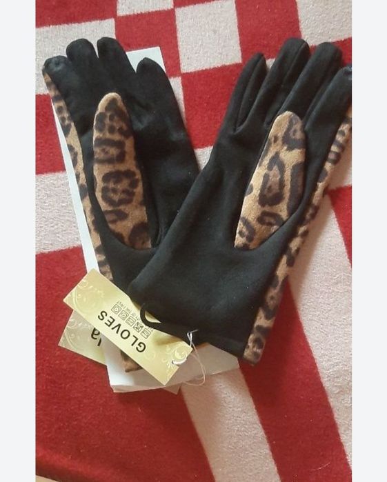 Рукавиці з леопардовим прінтом
