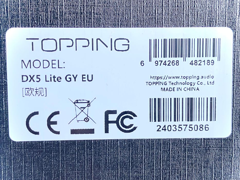 TOPPING DX5 LITE DAC/AMP + Adapter XLR- BAL 4,4 mm USB Bluetooth ESS