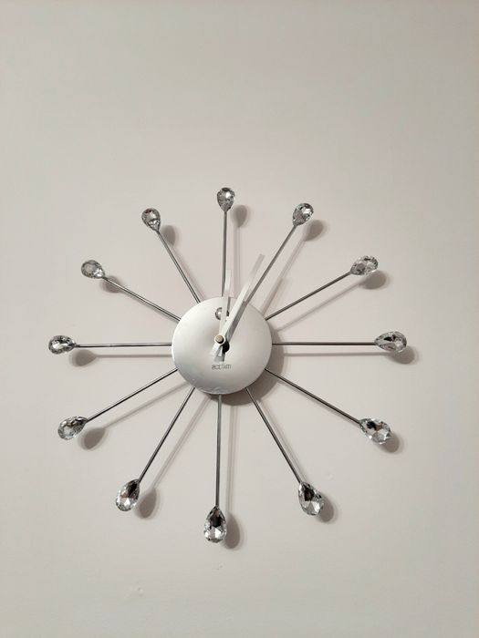 Zegar ścienny glamour kryształki