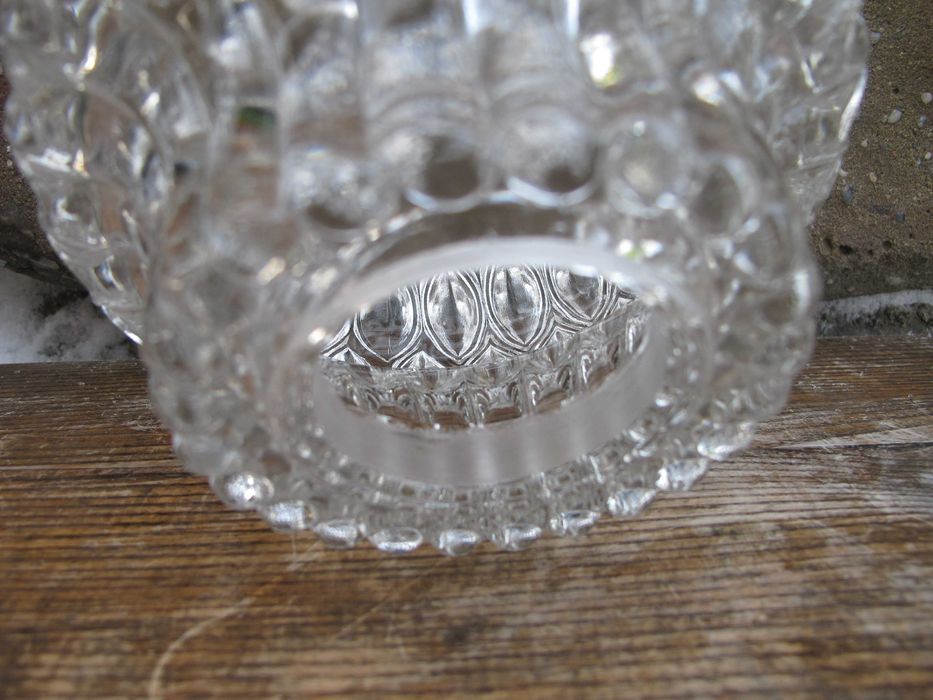 Stary szklany KRYSZTAŁOWY klosz_żyrandol_zwis_E 27