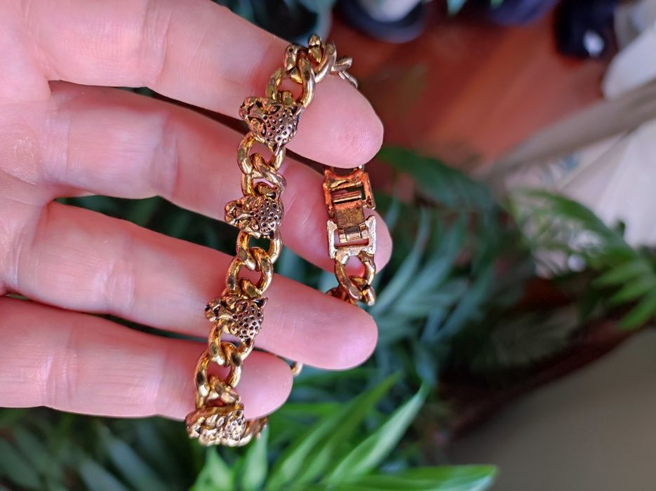 Pulseira vintage leopardos