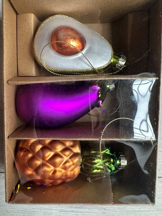 Подарунковий набір скляні ялинкові прикраси іграшки