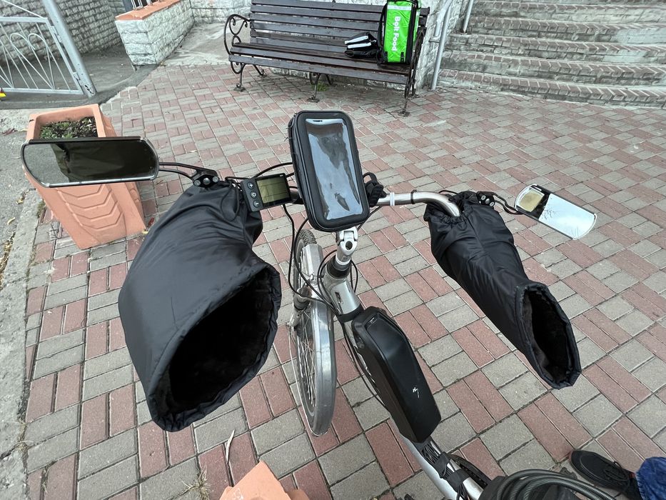 Рукавиці перчатки муфти на руль велосипеда скутера