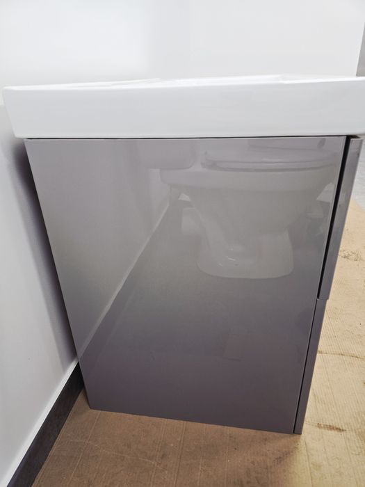 Umywalka wraz z szafka szara połysk 92cm / 49cm