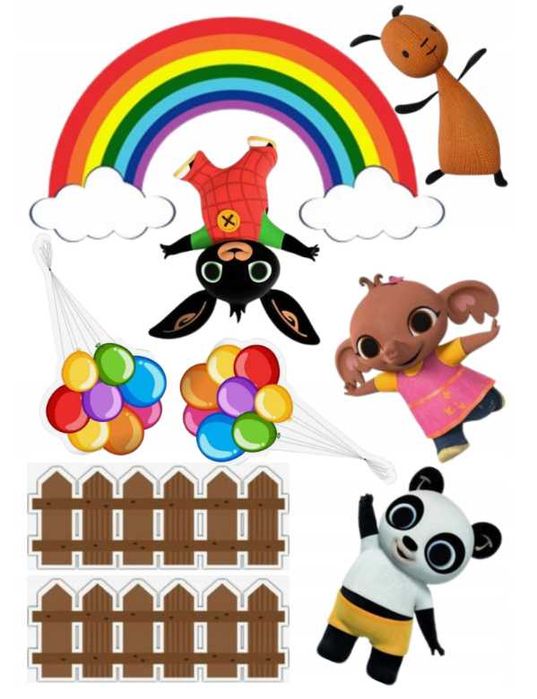 opłatek na tort Bing zestaw postacie