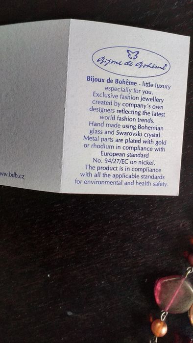 Colar com vidro Boheme e cristais Swarosvzki
