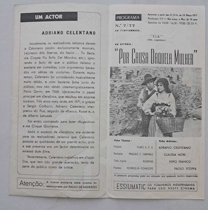 Programas de Cinema - Anos 80