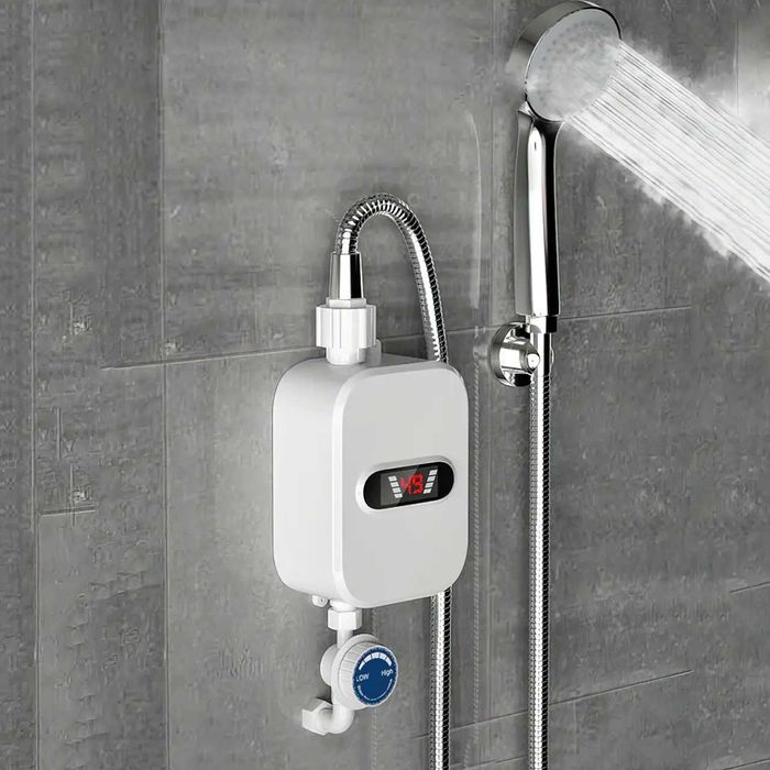 Проточный водонагреватель Delimano RX-021 с душем и экраном, 3500 Вт