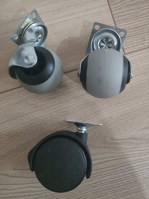 Колеса и ролики мебельные и для тележек, поворотные и не поворотные