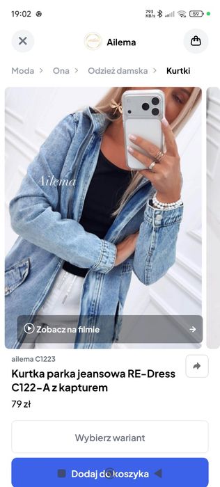 Bluza kurtka jeansowa S nowa w groszki