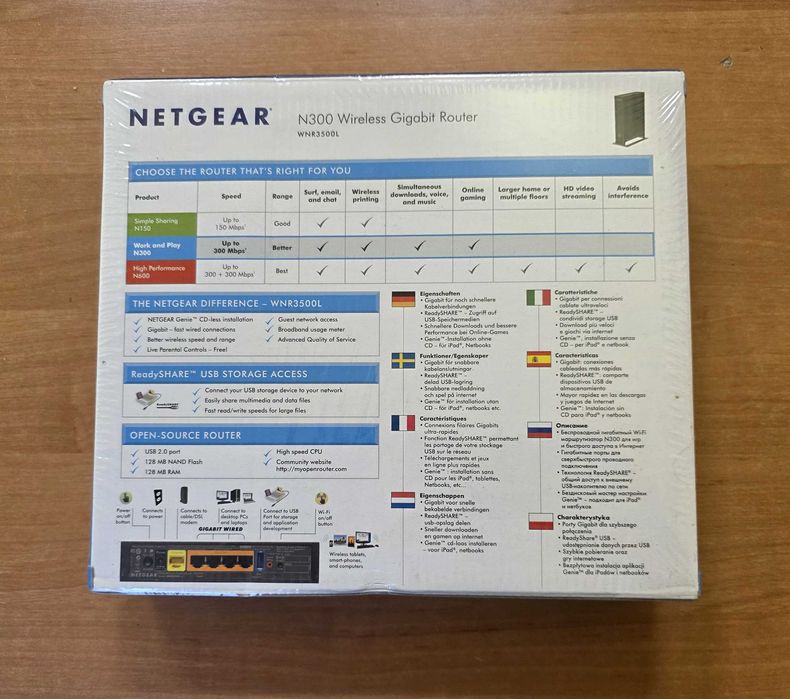 Router Netgear WNR3500L WiFi300N Gigabit LAN NOWY FOLIA okazja FAKTURA