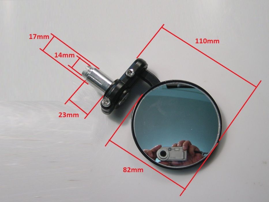 Espelhos retrovisores redondos para mota