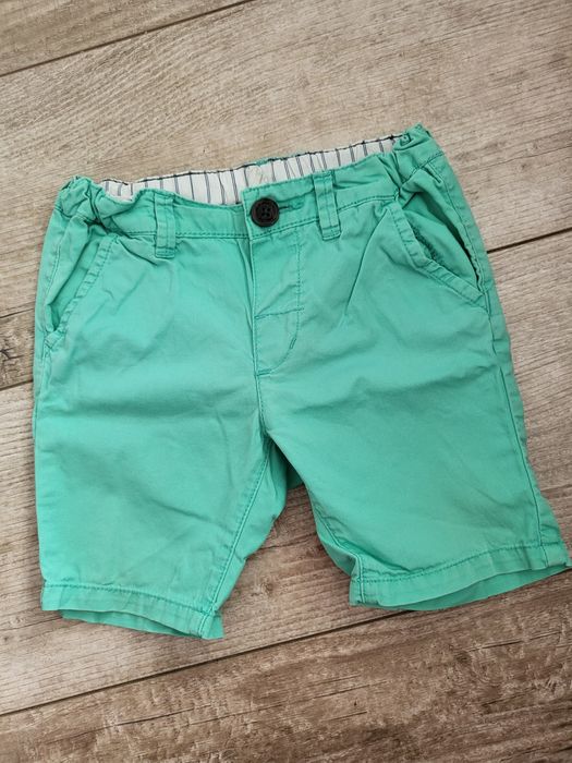 Miętowe krótkie spodenki H&M rozm.74