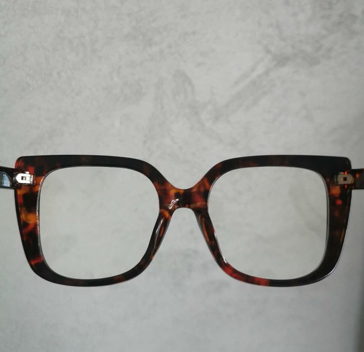 Okulary duże kwadratowe okulary damskie kolorowe Retro vintage zerówki