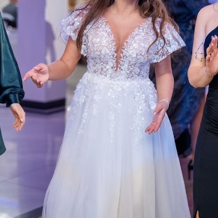 Suknia slubna sukienka koronkowa s m tiul cekiny