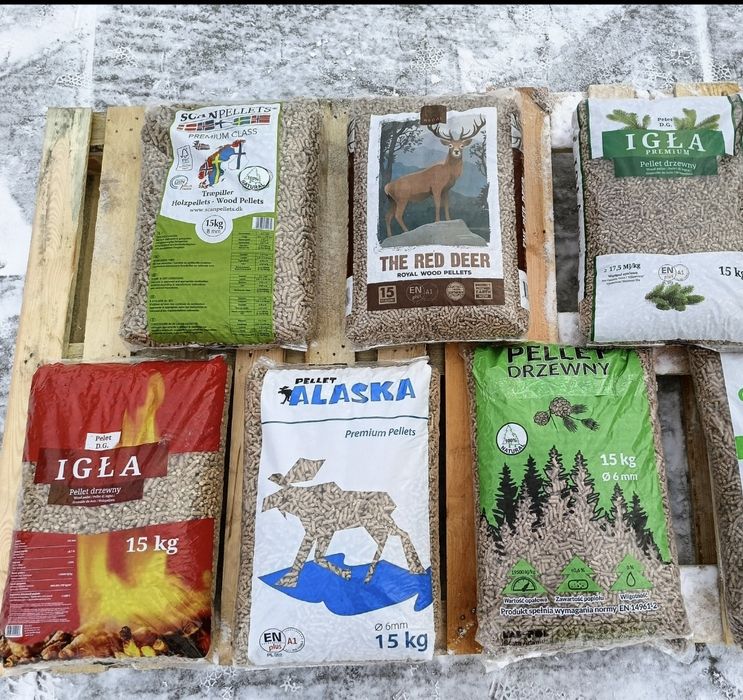 Pellet A1 6mm sosnowy certyfikowany.  15kg.