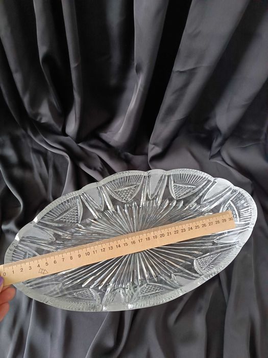 Ваза «Ладья» велика з кришталю фруктівниця