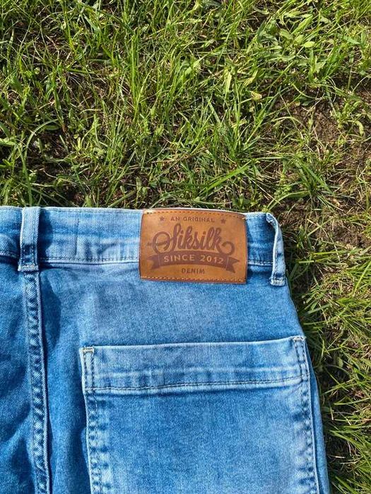Spodnie damskie SikSilk jeansy slim blue niebieski denim women M