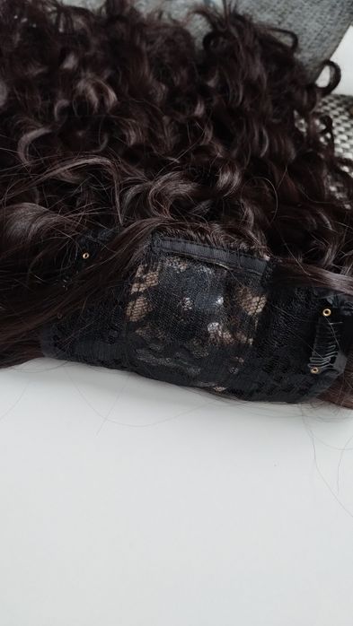 Włosy Toper kręcony ciemny brąz