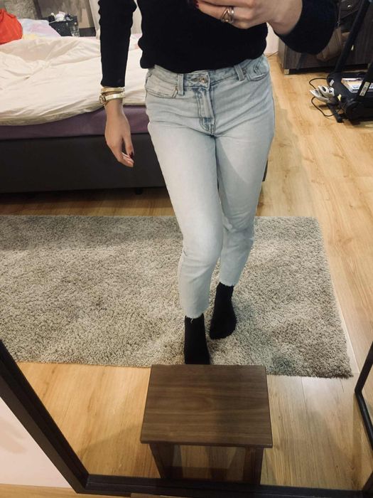 Jeansy blekitne only rozm xxs mom fit