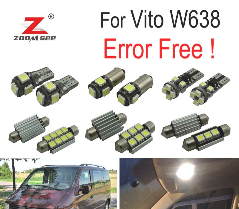 KIT COMPLETO DE 13 LÂMPADAS LED INTERIOR MERCEDES VITO W638 96-03