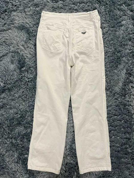 Armani Jeans białe spodnie damskie z wysokim stanem W34