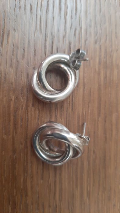 srebrne kolczyki srebro PRL