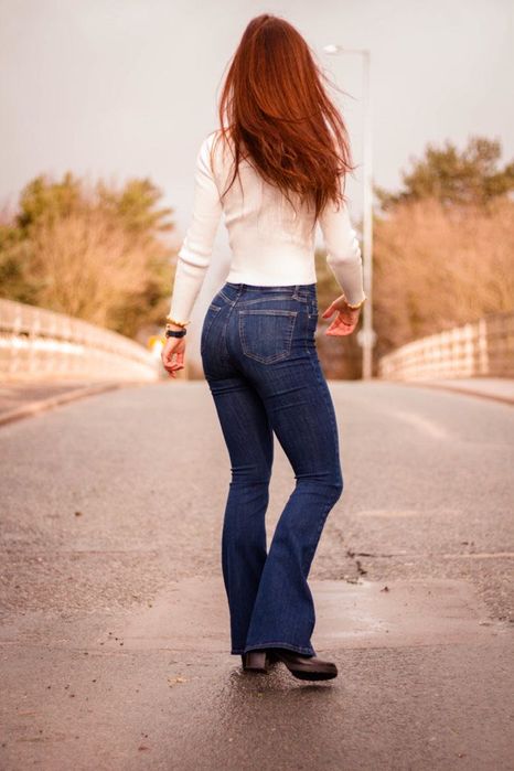 Topshop Jamie flare spodnie jeansy dzwony 26 30