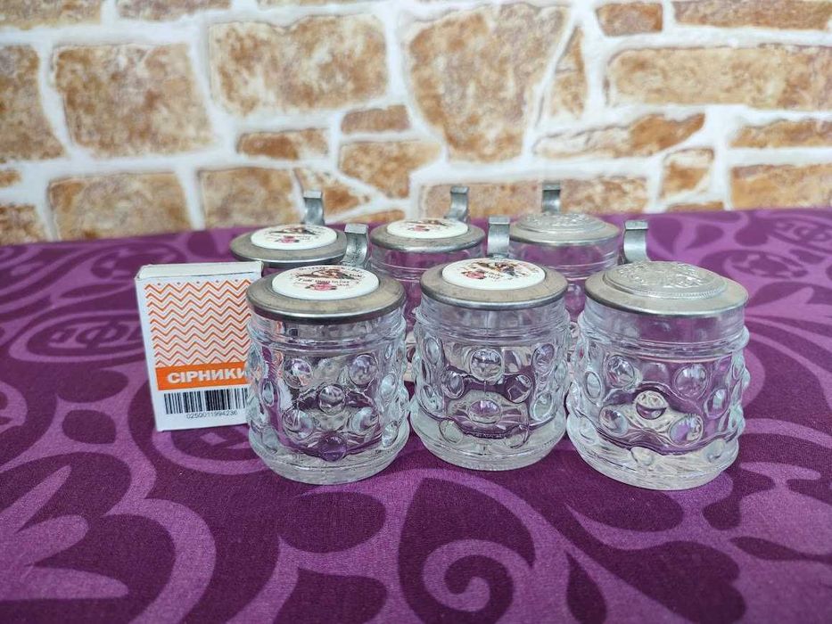 Скляні мінікухлі з цинковою кришкою. Німеччина BMF 40мл