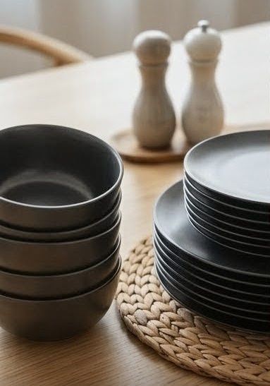 Serviço de loiça H&M preto mate