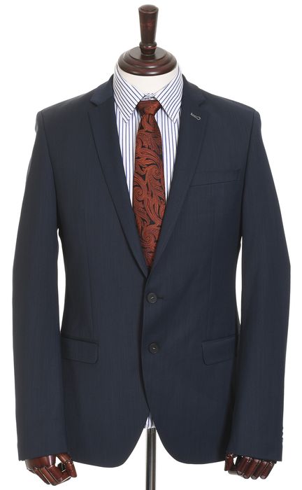 BENVENUTO Othello elegancka granatowa marynarka 43% wełna strecz r. 48