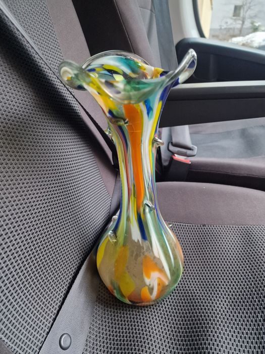 Wazon ze szkła MURANO wielobarwny PRL 
WAZON Ze szkła Murano wielobarw