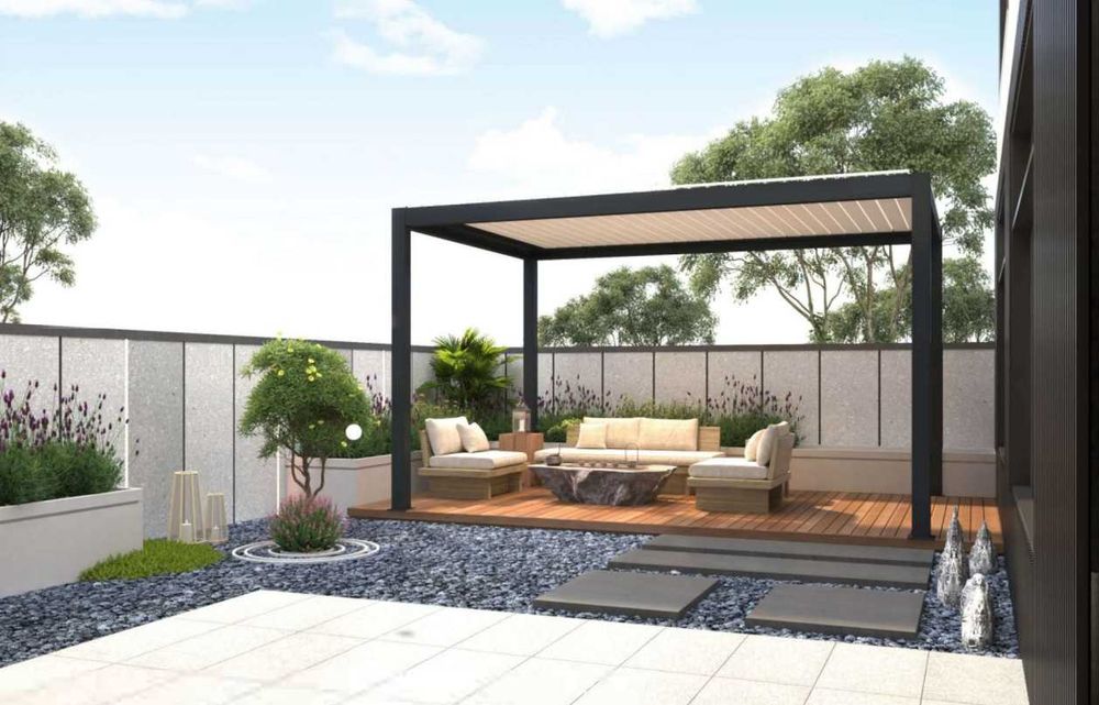 Pergola aluminiowa 100%, wzmocniona antracytowa