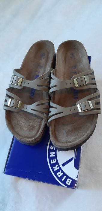 BIRKENSTOCK Klapki Granada Faded Khaki 39, skóra, nowe
