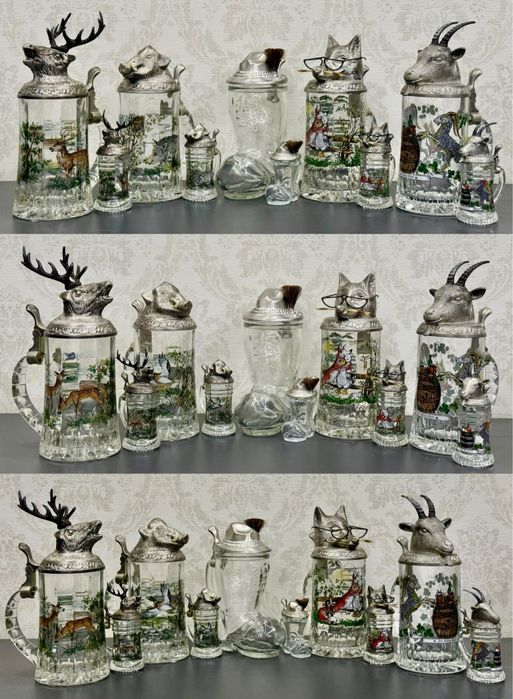 Коллекционный пивной бокал с крышкой из пищевого олова BMF GDR Германи