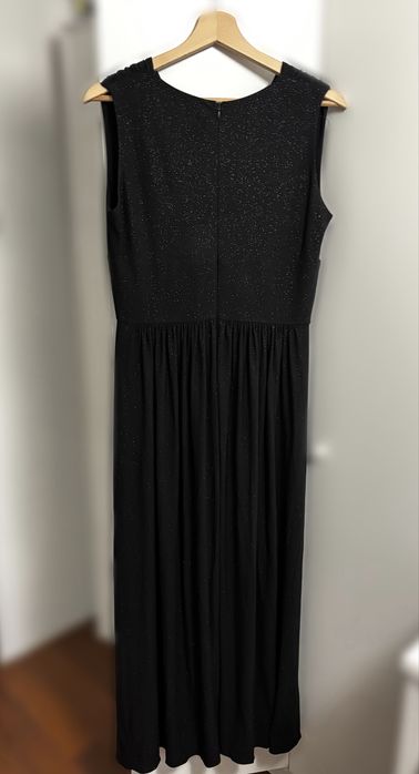 Czarna brokatowa sukienka wieczorowa, sylwestrowa, studniówkowa